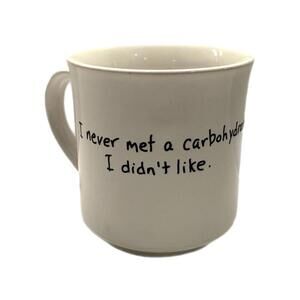 Sandra Boynton “I Never Met a Carbohydrate I Didn’t Like” Ceramic Coffee Mug
